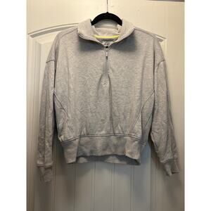 Lou & Grey Women’s 1/4 Zip Long Sleeve Travel Pullover Soft Sweatshirt Sz M Gray